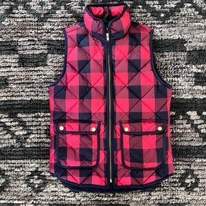 J. Crew Buffalo Womens XS Plaid Quilted Puffer Vest